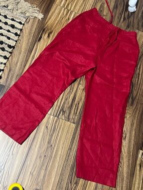 Pendleton Red Linen Waistband Pants